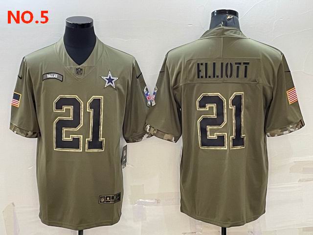 Men's Dallas Cowboys #21 Ezekiel Elliott Jerseys NO.5;